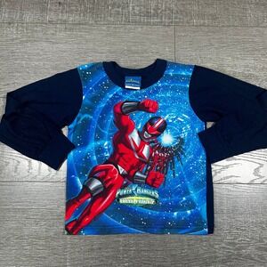Vintage 2001 Power Rangers Time Force‎ Red Ranger Long Sleeve Shirt Boys Size 7